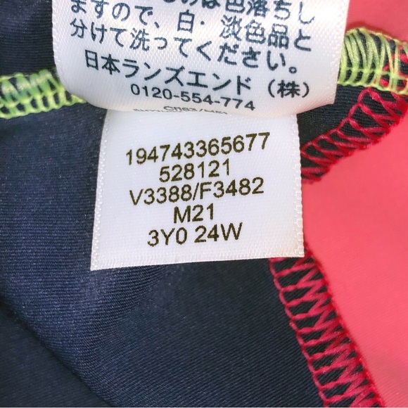 Lands' End Asymmetrical Colorblock Yellow Pink Blue Tankini Top Size 24W - Picture 8 of 11